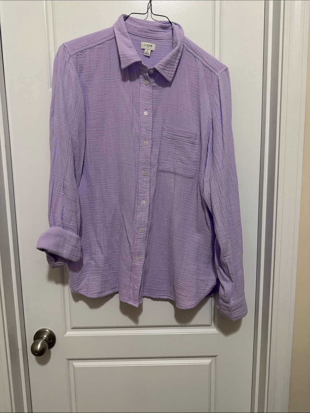 J. Crew Lavender Textured Button-Down Shirt